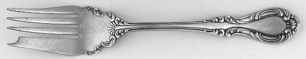 Joan (Silverplate, 1896, Monograms) Medium Solid Cold Meat Serving Fork