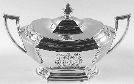 Washington-Engraved (Sterling, Hollowware) Sugar Bowl & Lid