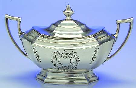Washington-Engraved (Sterling, Hollowware) Sugar Bowl & Lid
