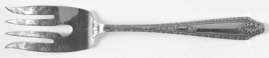 Cinderella (Sterling, No Monograms) Small Solid Cold Meat Serving Fork