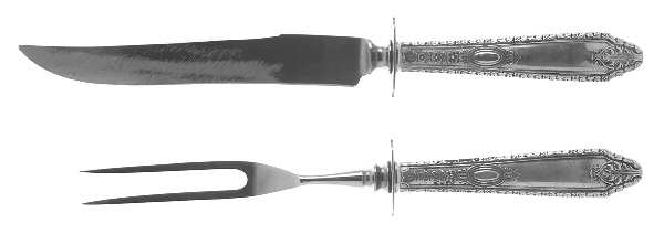 Cinderella (Sterling, No Monograms) 2 Piece Small Carving Set W/ Sterling Guard