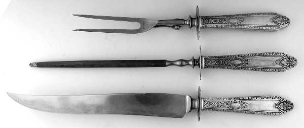 Cinderella (Sterling, No Monograms) (3 Pc)Carving Set-Lg Stnbl/Roast w/Sterling Guard