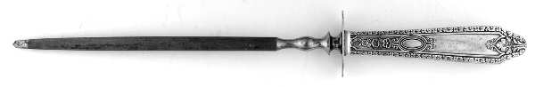 Cinderella (Sterling, No Monograms) Large Knife Sharpener-Steel Rod w/Sterling Guard