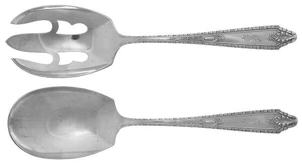 Cinderella (Sterling, No Monograms) (2 Pc) Solid Salad Set