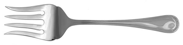 Continental Bead (Stainless) Large Solid Cold Meat Serving Fork