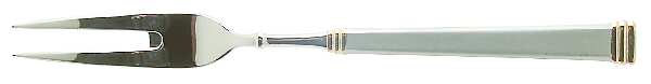 Satin & Gold (Stainless) Small Solid Cold Meat Serving Fork
