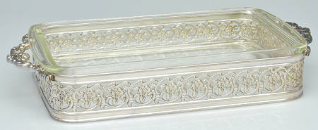 Baroque (Silverplate, Hollowware, Newer) 2 Quart Rectangular Silverplate Open Casserole