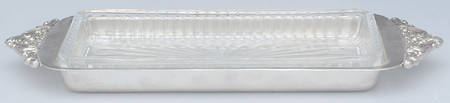 Baroque (Silverplate, Hollowware, Newer) Silverplate Cranberry Dish with Glass Liner