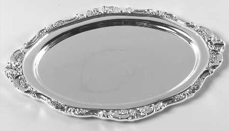 Baroque (Silverplate, Hollowware, Newer) Silverplate Tray (for Creamer and Sugar Set)