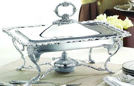 Baroque (Silverplate, Hollowware, Newer) Silverplate Buffet Dish/Tray