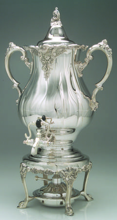 Baroque (Silverplate, Hollowware, Newer) Coffee Urn with Stand and Lid and Burner