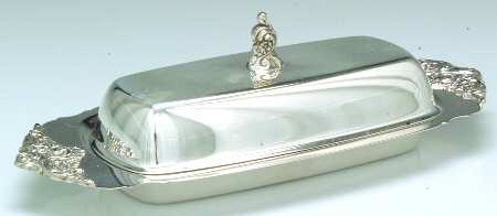 Baroque (Silverplate, Hollowware, Newer) 1/4 Pound Covered Butter & Liner