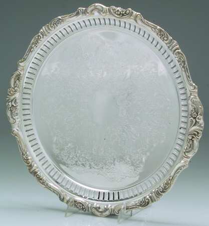 Baroque (Silverplate, Hollowware, Newer) 14" Round Tray