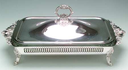 Baroque (Silverplate, Hollowware, Newer) 3 Qt Rectangular Covered Casserole w/Liner