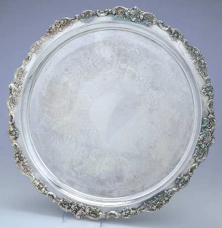 Baroque (Silverplate, Hollowware, Newer) Round Tray For Punch Bowl