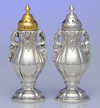 Baroque (Silverplate, Hollowware, Newer) Salt and Pepper Set
