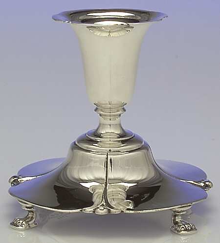 Lotus (Sterling, Hollowware, Round Base) Pair of Console Candleholders