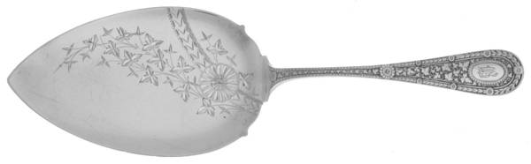 Laureate (Sterling, 1890, Monograms) Large Solid Bright Cut Pie Knife