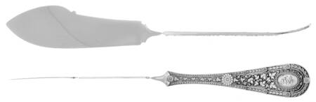 Laureate (Sterling, 1890, Monograms) Flat Twisted Handle Master Butter Knife
