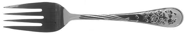 Morning Glory (Stainless) Medium Solid Cold Meat Serving Fork