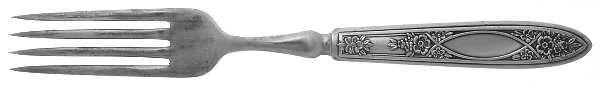 WAS102 (SILVERPLATE) Indented Solid Handled Fork