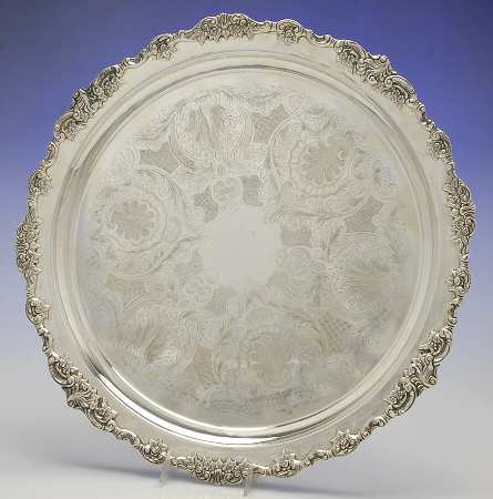 Grande Baroque (Sterling, Hollowware, 4 marks) Sterling Tray For Punch Bowl