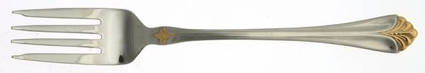WAS103 (STAINLESS, GOLD ACCENTS) Individual Salad Fork