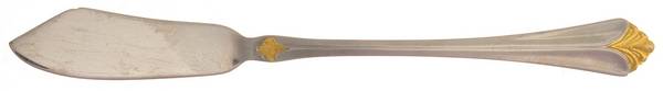 WAS103 (STAINLESS, GOLD ACCENTS) Flat Handle Master Butter Knife