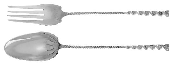 Square Twist (Sterling) (2 Pc) Solid Salad Set by Whiting Manf Co