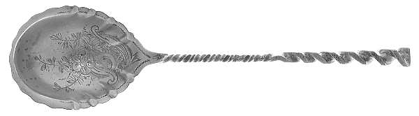 Square Twist (Sterling) Bright Cut Bowl Sugar Spoon