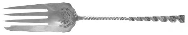 Square Twist (Sterling) Large Solid Cold Meat Serving Fork