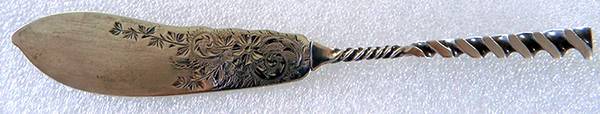 Square Twist (Sterling) Flat Handle Bright Cut Master Butter