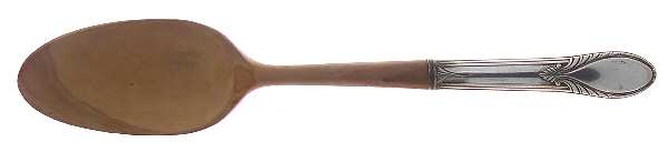 WEB12 (STERLING) Salad Serving Spoon with Wooden Bowl