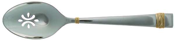 Golden Oberon (Stainless, Gold Accent) Pierced Tablespoon (Serving Spoon)