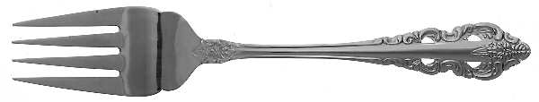 Antique Baroque (Stainless) Medium Solid Cold Meat Serving Fork
