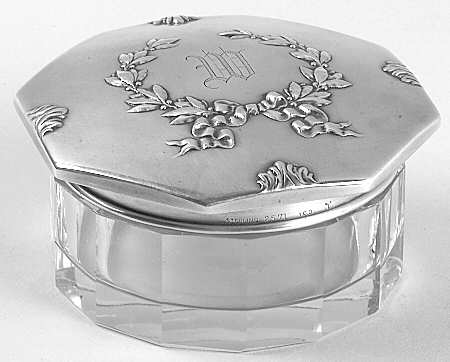 Madam Jumel (Sterling, Hollowware 3" Powder Jar, Crystal Bowl and Silverplate Lid