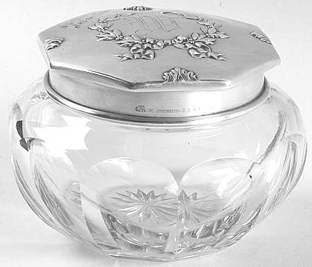 Madam Jumel (Sterling, Hollowware 4" Powder Jar, Crystal Bowl and Silverplate Lid
