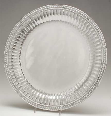 Flutes & Pearls (Pewter, Hollowware) Large Round Tray