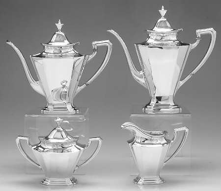 King Albert (Sterling, Hollowware) 4 Piece Tea Set (SCP, STP, SCR, SSU)