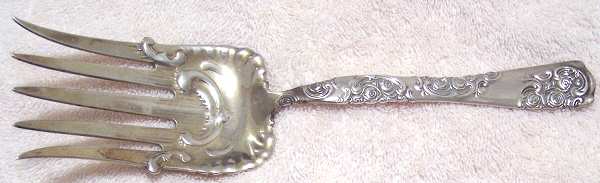 Roses and Scrolls (Sterling) Large Solid Fish Serving Fork
