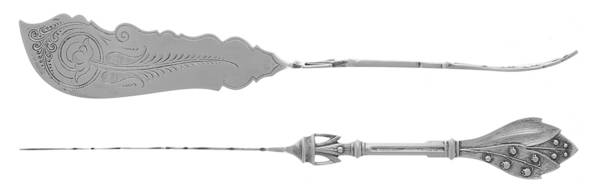 WHS18 (Sterling) Flat Twisted Handle Master Butter Knife Bright Cut