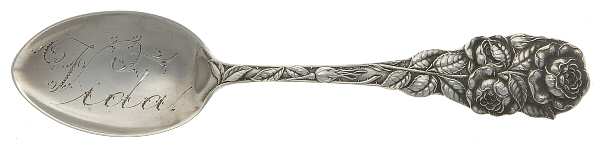 Floral Series #1 (Sterling) Monogram Five O'Clock Teaspoon