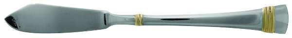 Zenith-Gold (Stainless, Gold Accent) Flat Handle Master Butter Knife