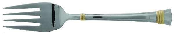 Zenith-Gold (Stainless, Gold Accent) Medium Solid Cold Meat Serving Fork