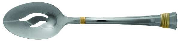Zenith-Gold (Stainless, Gold Accent) Pierced Tablespoon (Serving Spoon)