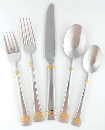 Zenith-Gold (Stainless, Gold Accent) 5 Piece Place Setting