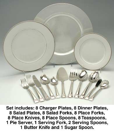 Zenith-Frost (Stainless) 70 Piece Set-China & Flatware
