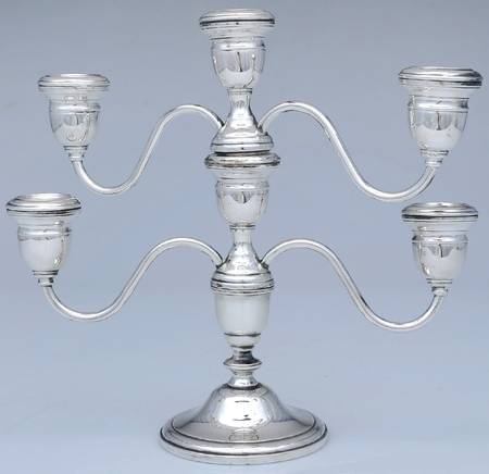 621 (Sterling, Hollowware) Weighted 5 Light Candelabra