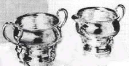 621 (Sterling, Hollowware) Mini Sterling Creamer and Open Sugar