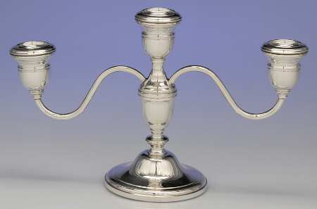 621 (Sterling, Hollowware) Weighted 3 Light Candelabra